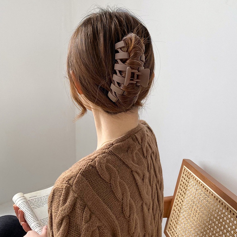 Ygt 1 Kẹp Tóc Càng Cua Bằng Acrylic Màu Cà Phê Phong Cách Hàn Quốc Cho Nữ