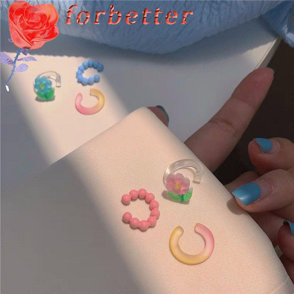 Bộ 3 Khuyên Kẹp Vành Tai Màu Kẹo Ngọt Dễ Thương Nhiều Màu Sắc