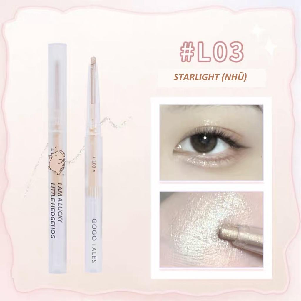 Bút nhũ mắt che khuyết điểm và lót mắt Gogo Tales GT358 kẻ bọng mắt kim tuyến lấp lánh nội địa trung chính hãng