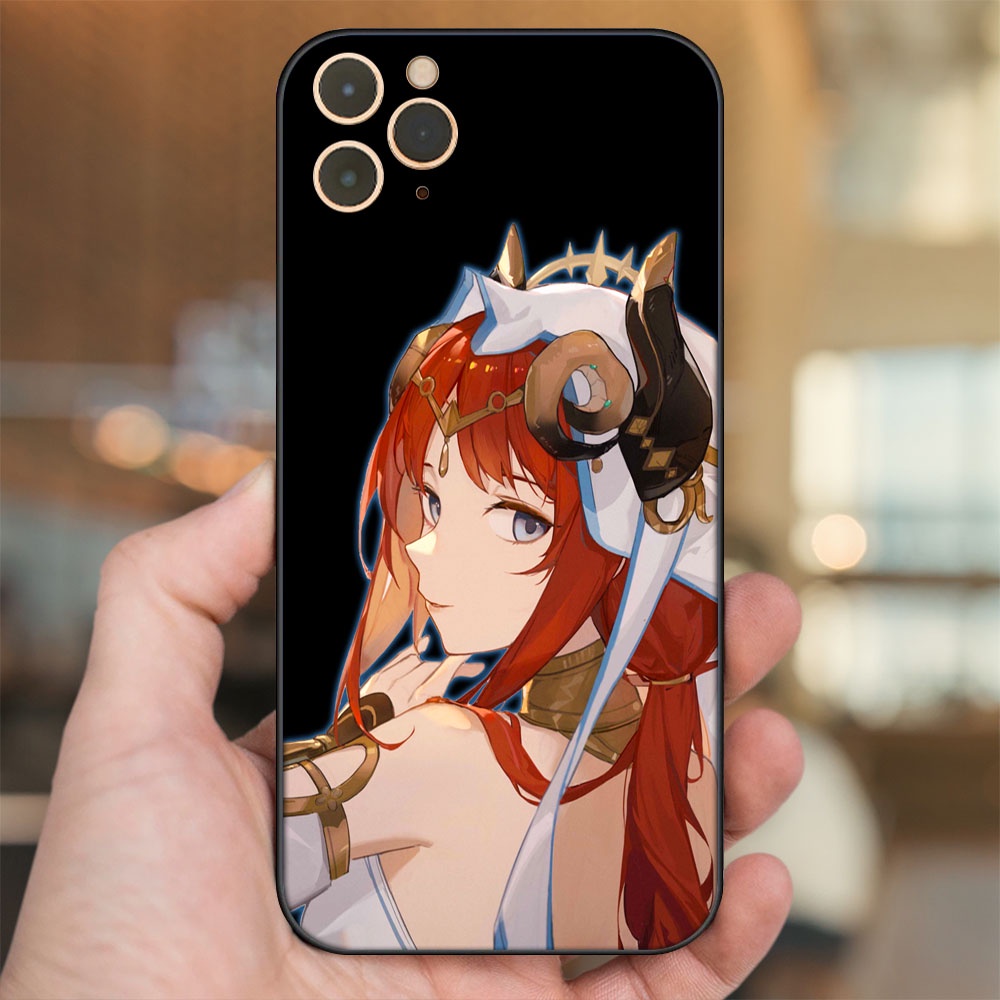 Ốp lưng iPhone 11 Pro Max dẻo đen cạnh vuông in hình Nilou Genshin Impact
