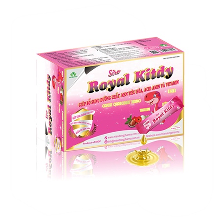 30 gói Siro Royal Kitdy Men tiêu hoá cho trẻ còi xương biếng ăn, bổ sung vitamin và khoáng chất tăng cường sức khoẻ