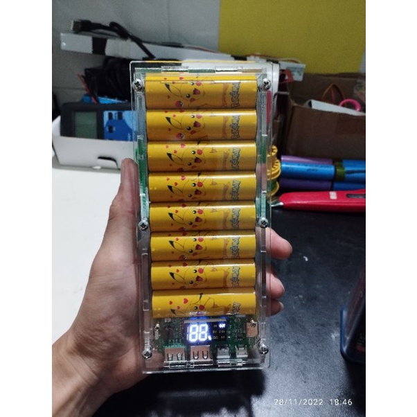 Sạc dự phòng mica trong suốt 8cell sạc nhanh QC 3.0 15W 2 chiều 20000mAh