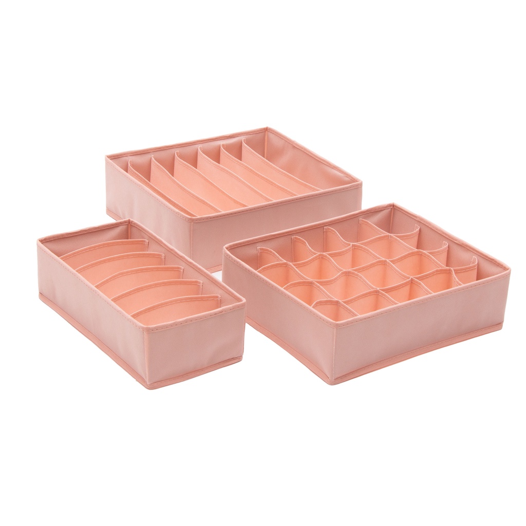 Set 3 Hộp Đựng Đồ Lót Chia Ngăn