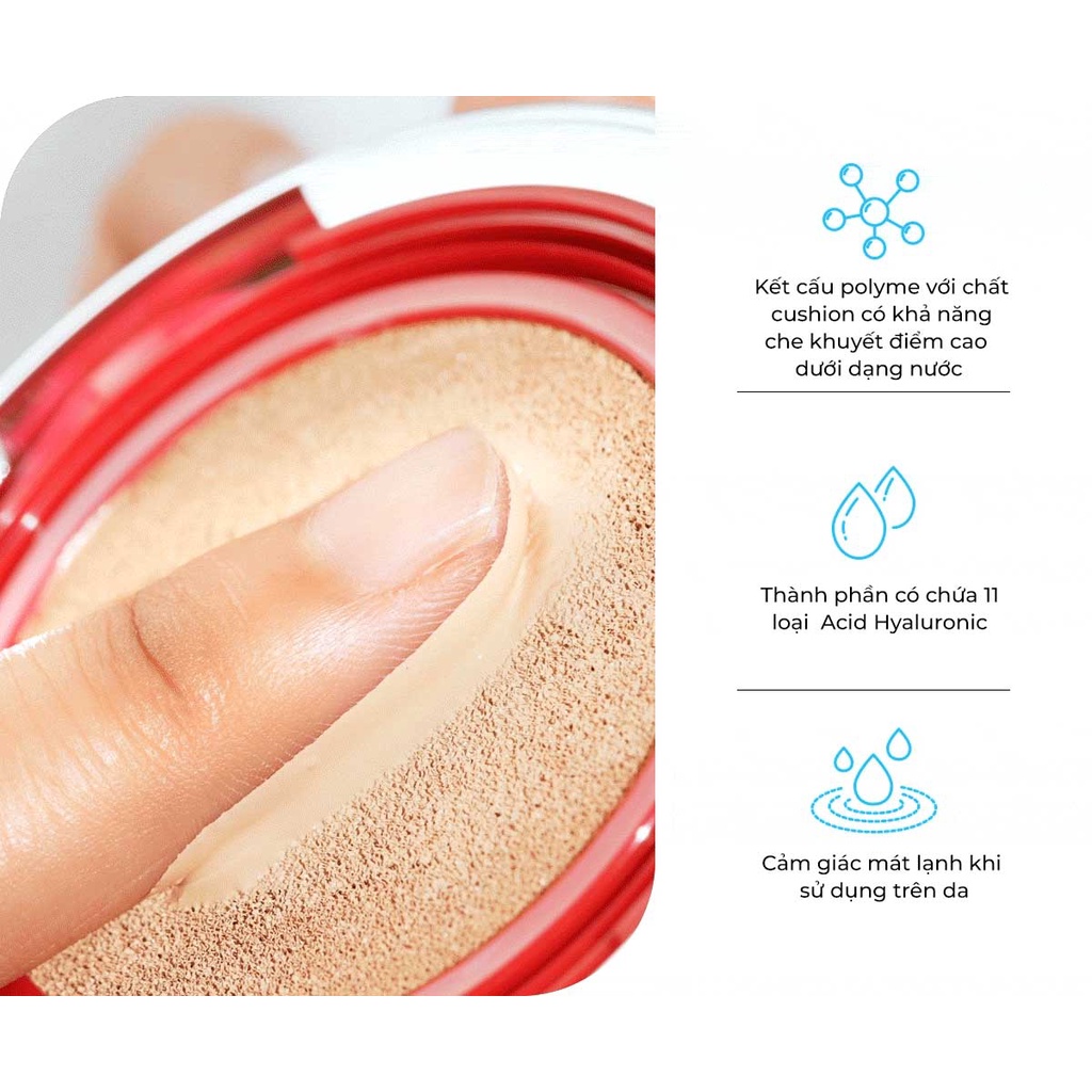 Phấn Nước Che Phủ Mỏng Mịn IBIM Red Cover Calming Cushion SPF50+/PA++++
