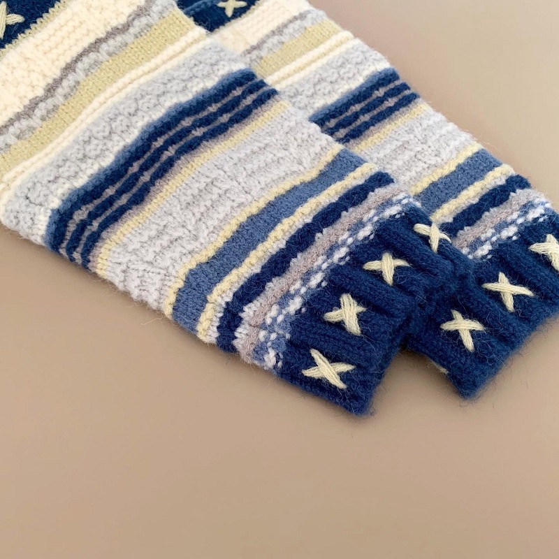 IELGY Áo cardigan Dệt Kim Cổ Tròn Dáng Rộng Màu Xanh Dương Thời Trang Cho Nữ