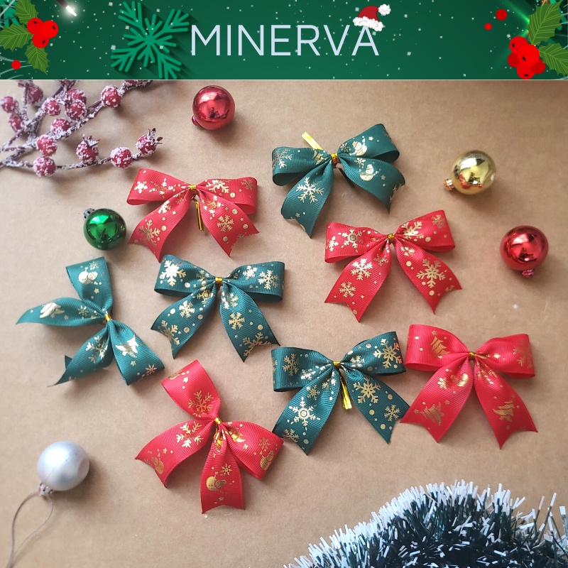 Cuộn 2m dây ruy băng bản 25 mm trang trí giáng sinh, gắn hộp quà tặng