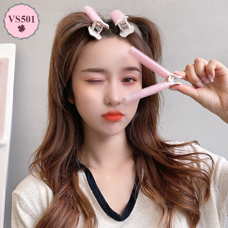 Set 2 kẹp phồng chân tóc mái VS501 lô cố định cuốn tự dính phụ kiện tạo làm uốn bồng bềnh thưa bay hai bên hàn quốc
