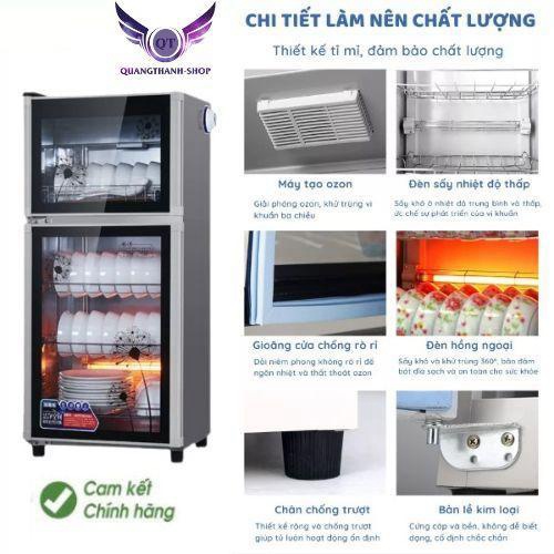 Tủ sấy bát đĩa khử khuẩn gia đình dung tích 98L, Máy sấy bát đũa khử trùng cao cấp, Khử khuẩn ozone, hồng ngoại