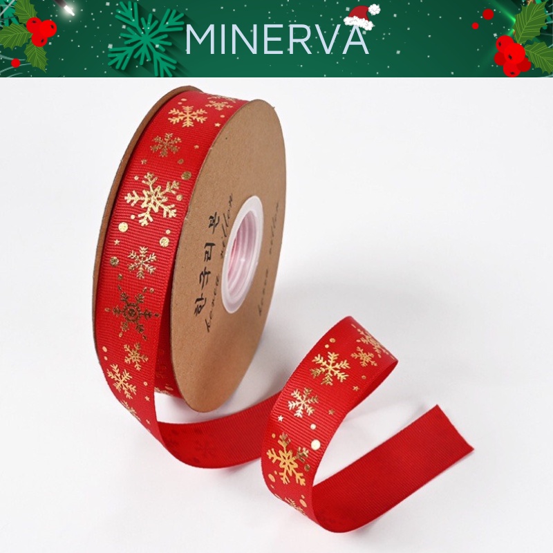 Cuộn 2m dây ruy băng bản 25 mm trang trí giáng sinh, gắn hộp quà tặng
