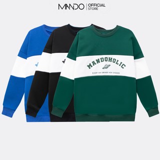 Áo Sweater Nỉ Nam MANDO Phối Màu Chất liệu Nỉ Cào Dày Dặn, Form Rộng Hình In Unisex Phong Cách Unisex SWT012