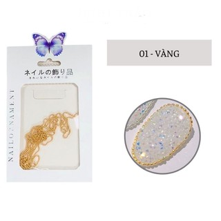 Bi dây trang trí móng 2 màu vàng , bạc