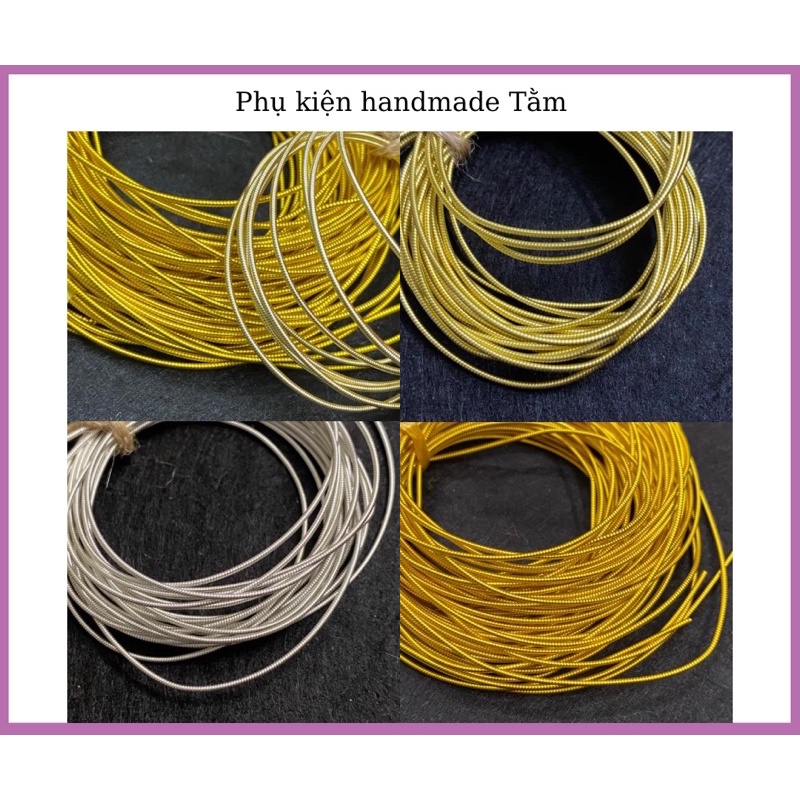 Chỉ kẽm thêu Ấn Độ chỉ kẽm thêu viền kẽm xoắn cứng 1 mét
