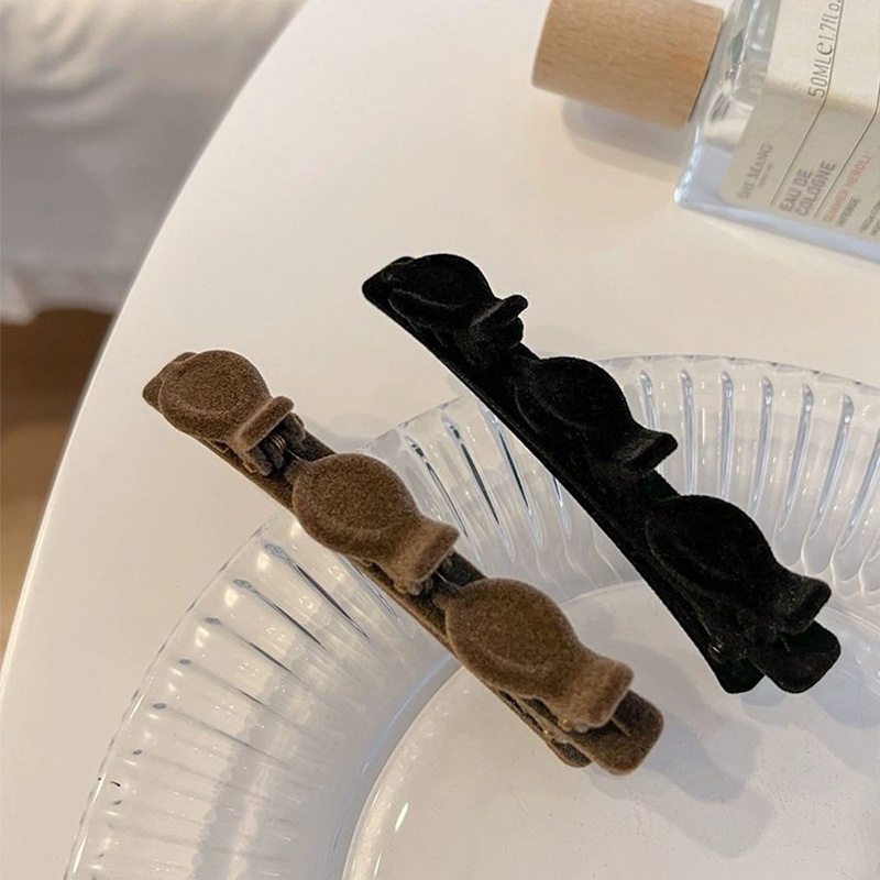 Ygt Kẹp Tóc Mỏ Vịt Bện Bằng Nhung Đơn Giản Cho Nữ