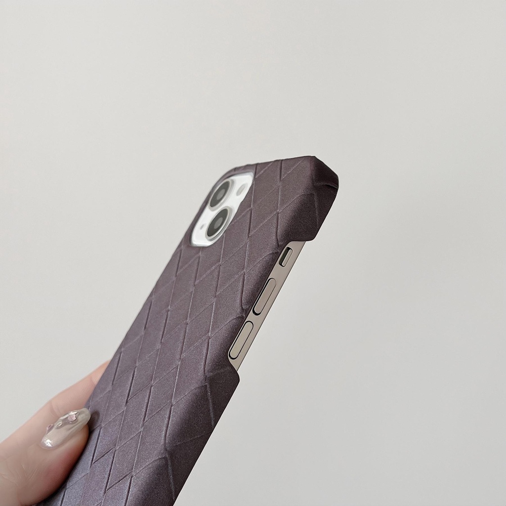 Ốp Điện Thoại Tpu Silicon Mềm Vân Đan Chéo Màu Trơn Chống Sốc Cho iPhone 14 13 12 11 Pro Max Plus