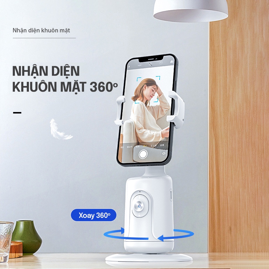 Gimbal theo dõi thông minh quay 360 độ, không cần liên kết app hay bluetooth - Gimbal AI TeTan P01
