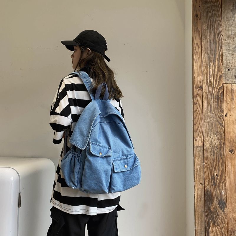 Ba Lô Denim Phong Cách Hàn Quốc Dành Cho Nữ