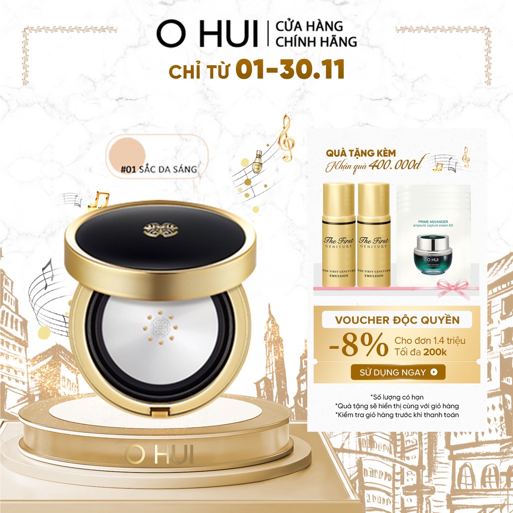 Phấn nước che khuyết điểm OHUI Ultimate Cover Concealer Metal Cushion SPF35 PA++ 15g
