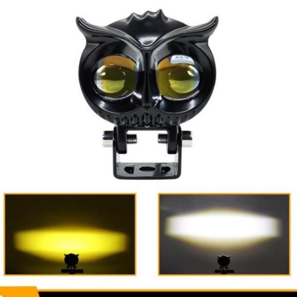 Đèn Trợ Sáng 2 Bi cầu  Mắt Cú Công Suất 20W Cos Trắng Pha Vàng