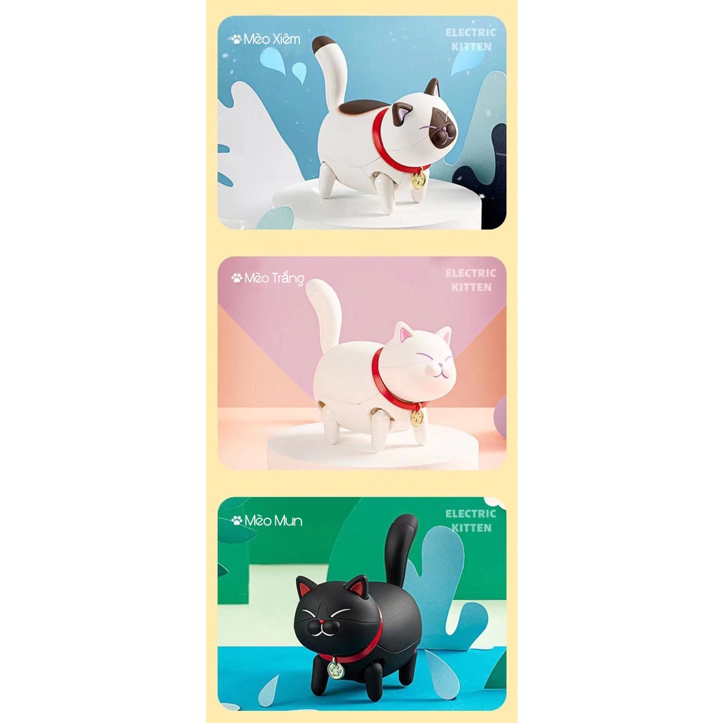 BLIND BOX  Mô hình mèo dễ thương tự động chạy bằng pin độc đáo