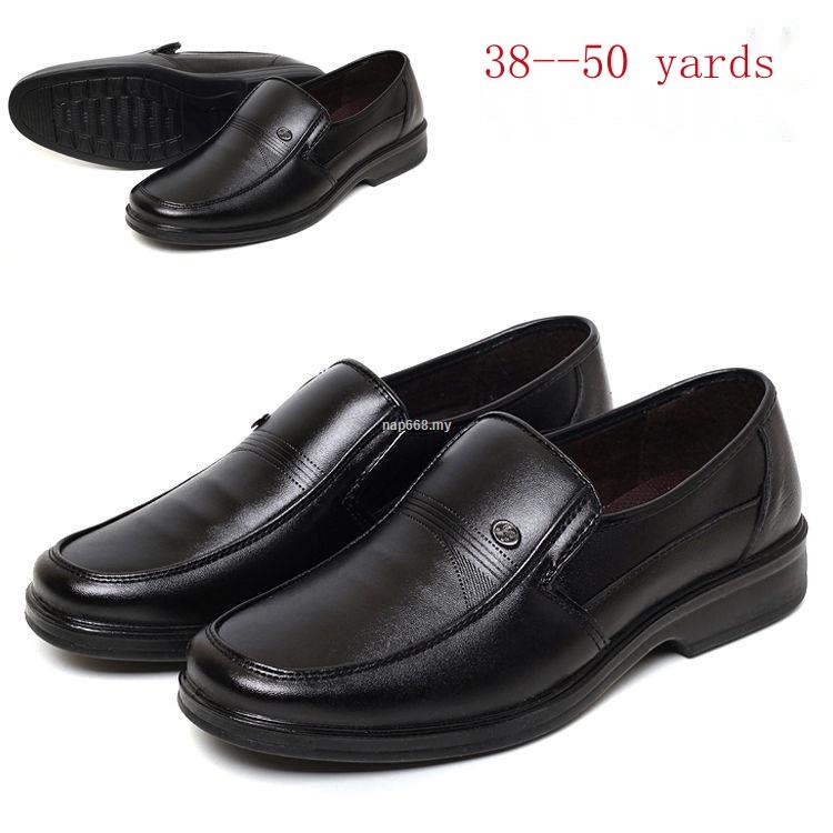 Giày Da Đen Cổ Thấp Cột Dây Có size Lớn 48 47 50 yards plus Tăng Chiều Cao 46 45 Dành Cho Nam Giới
