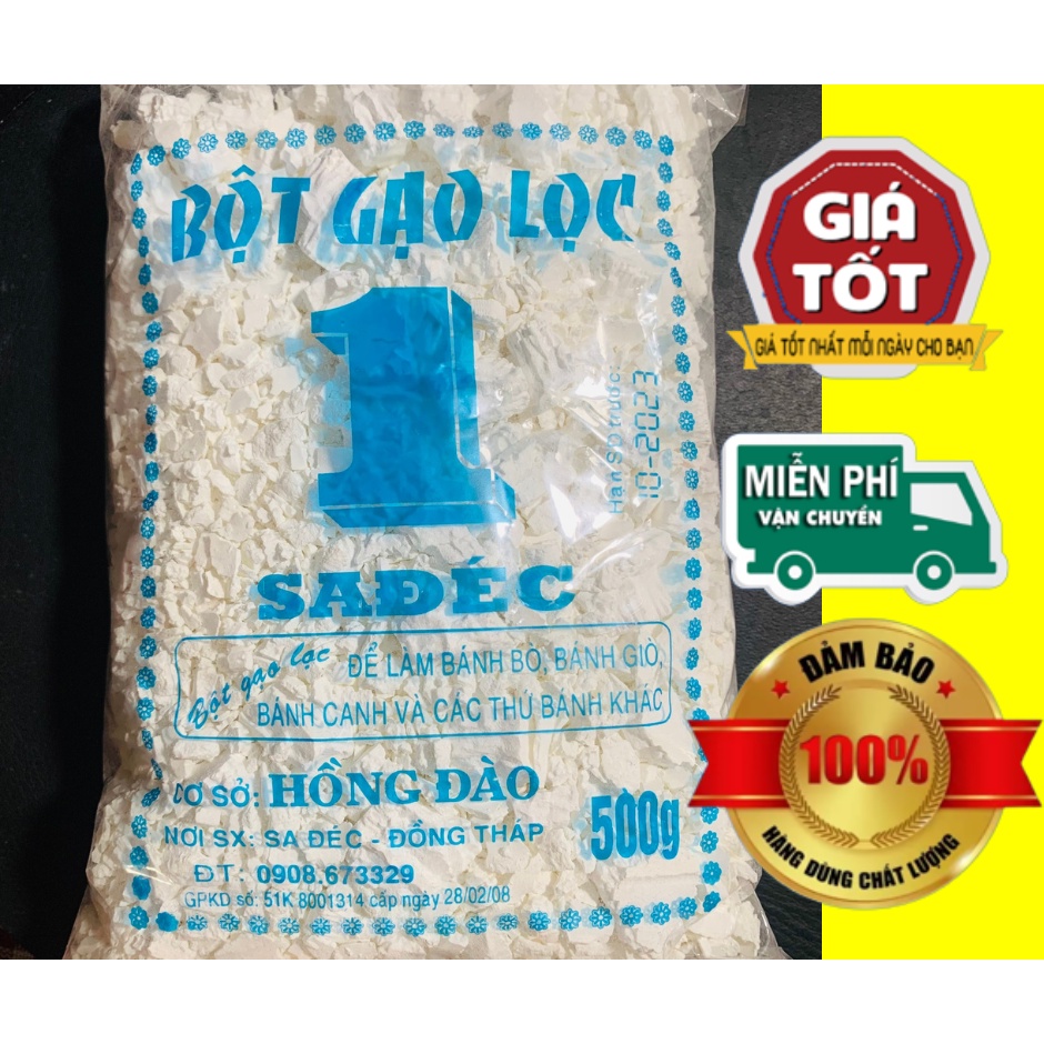 Bột Gạo Lọc Sa Đéc Hồng Đào 500g –Làm Bánh Bò, Bánh Giò, Bánh Canh- Bột Gạo Số 1