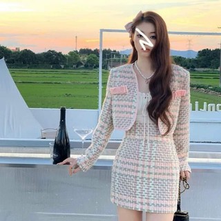SET ÁO CROP DẠ VIỀN + CHÂN VÁY 🖤