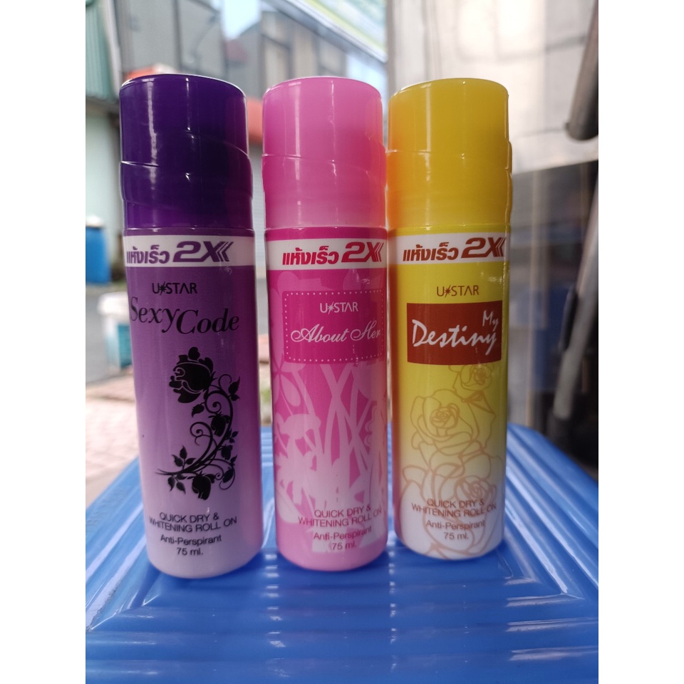 Lăn Khử Mùi Trắng Da 2X Ustar Thái Lan 75ml