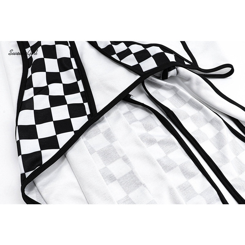 MsMona Áo Tank Top Hai Dây Dáng Ôm Họa Tiết Kẻ Sọc Màu Trắng Đen Thời Trang 2022 Quyến Rũ Cho Nữ