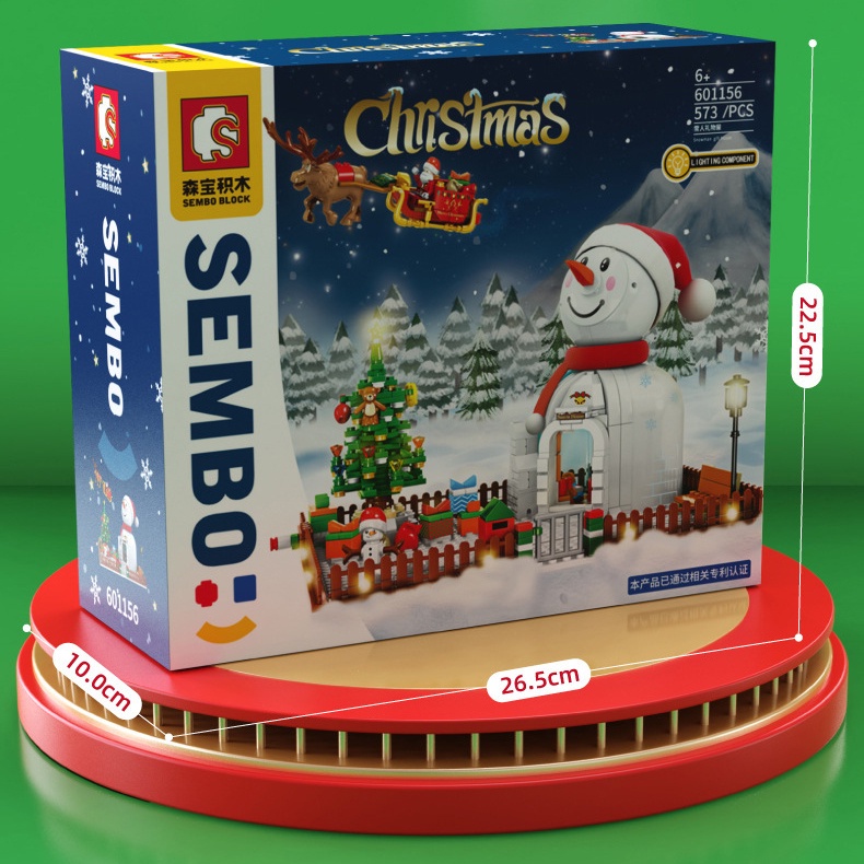 Đồ Chơi Lắp Ráp Giáng Sinh Noel Mô Hình Ngôi Nhà Ông Già Noel Phát Sáng Người Tuyết Cây Thông 601156