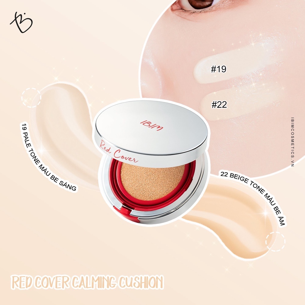 Phấn Nước Che Phủ Mỏng Mịn IBIM Red Cover Calming Cushion SPF50+/PA++++
