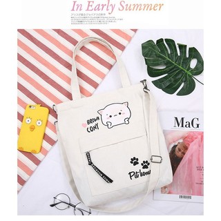 Túi Tote Đeo 2 Kiểu- Gấu Cony Brown