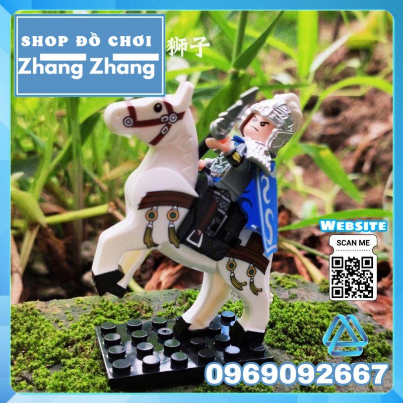 Đồ chơi Xếp hình chiến mã Dạ chiếu ngọc sư tử Ngựa chiến Triệu Tử Long trong Tam quốc diễn nghĩa Minifigures DW001 006