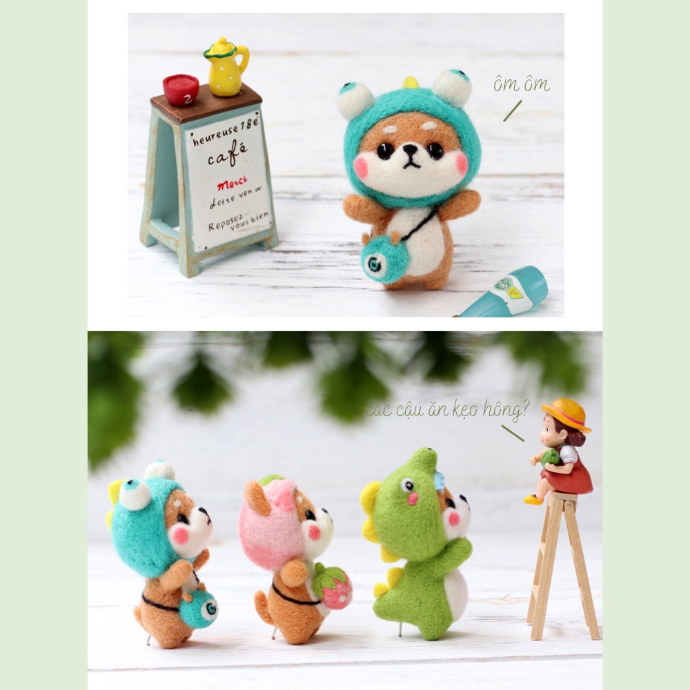 Len chọc handmade bộ kit shiba đáng yêu