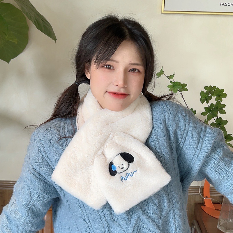 Khăn Choàng Cổ Bằng Lông Nhung Dày Dặn Ấm Áp Thời Trang Thu Đông Cho Nữ