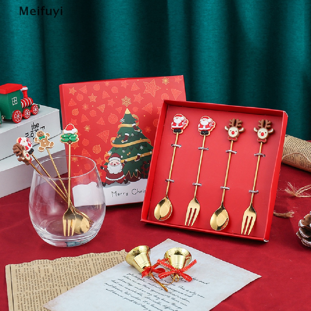 Set 2 / 4 / 6 Muỗng Cà Phê Trang Trí Giáng Sinh / Năm Mới