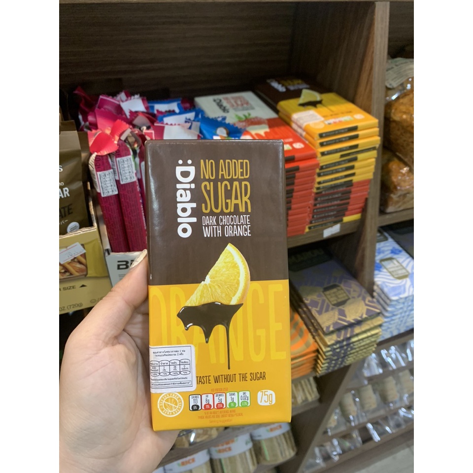 Socola Không Thêm Đường, Không Chứa Gluten Ăn Kiêng, Giảm cân, Keto, Tiểu Đường - Diablo Chocolate 75g Sô Cô La