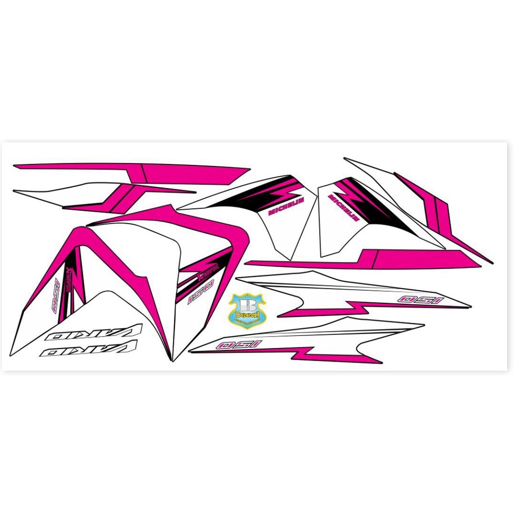 DECAL PVC 5 LỚP CHẤT LƯỢNG CAO Tem rời vario 150 Candy hồng đen