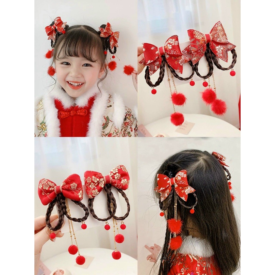 Bộ Kẹp Tóc Giả Cho Bé Gái- mẫu tóc xoăn