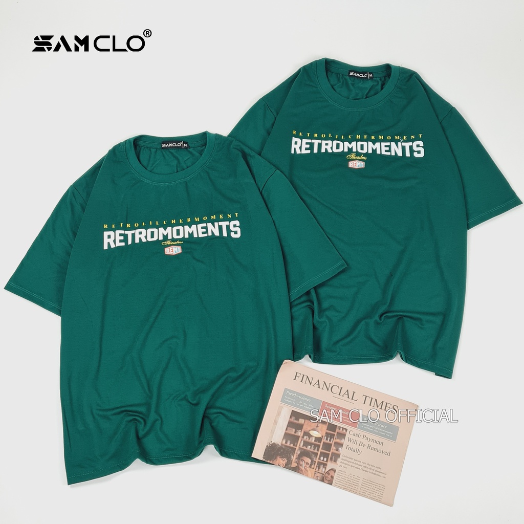Áo phông tay lỡ nam nữ SAM CLO thun form rộng dáng Unisex - mặc cặp, nhóm, lớp in logo REMT