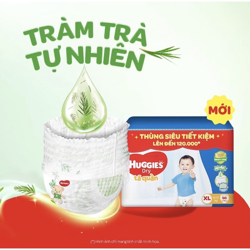 Thùng tã quần Huggies Tràm Trà M120/L108/XL96/XXL84