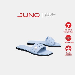 Dép Bệt 1cm JUNO Quai Phồng Đính Khóa Trang Trí SD01119