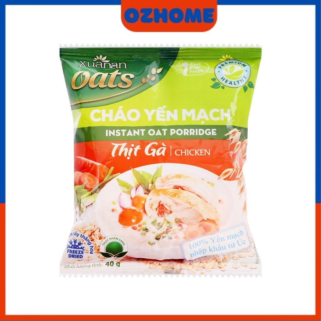 Cháo yến mạch Xuân An thịt gà - rau nấm - thịt bằm gói 40g