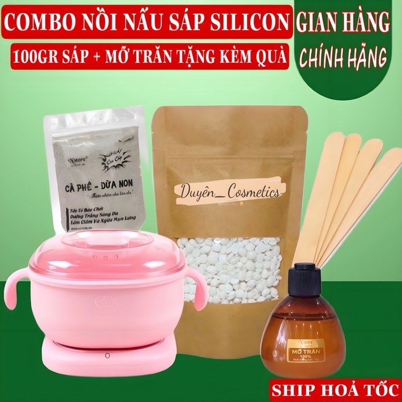 [Tặng free que]Sáp wax lông Hard wax beans it nóng , Sáp wax dừa hạt đậu dòng cao cấp, wax sạch lông từ gốc