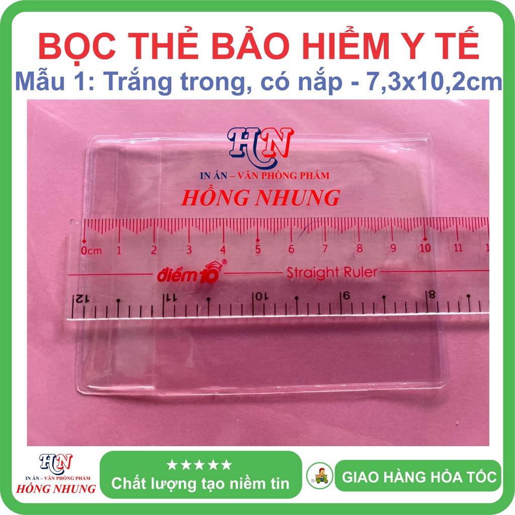 COMBO 02 Bọc thẻ Bảo hiểm y tế BHYT - Dẻo trong có nắp đậy chống nước