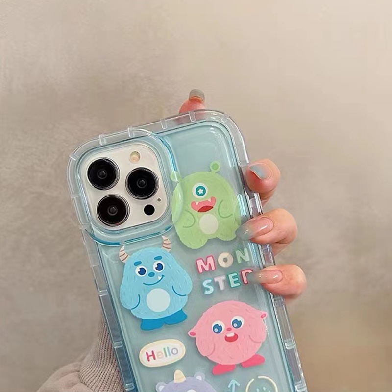 Ốp Điện Thoại Silicon TPU Mềm Trong Suốt In Hình Quái Vật Dễ Thương Cho IPhone 14 13 12 11 Pro XS Max X XR 8 7 6 6S Plus