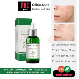 Tinh Chất Chấm Mụn Tràm Trà Derladie Herbal Ampoule For Blemish 10ml (Xẹp mụn, khô cồi sau 72h)