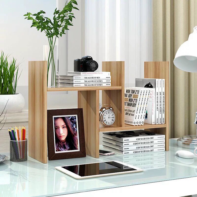 Kệ sách để bàn bằng gỗ đa năng tháo rời lắp ghép dễ dàng tiện lợi Giá sách mini decor bàn học
