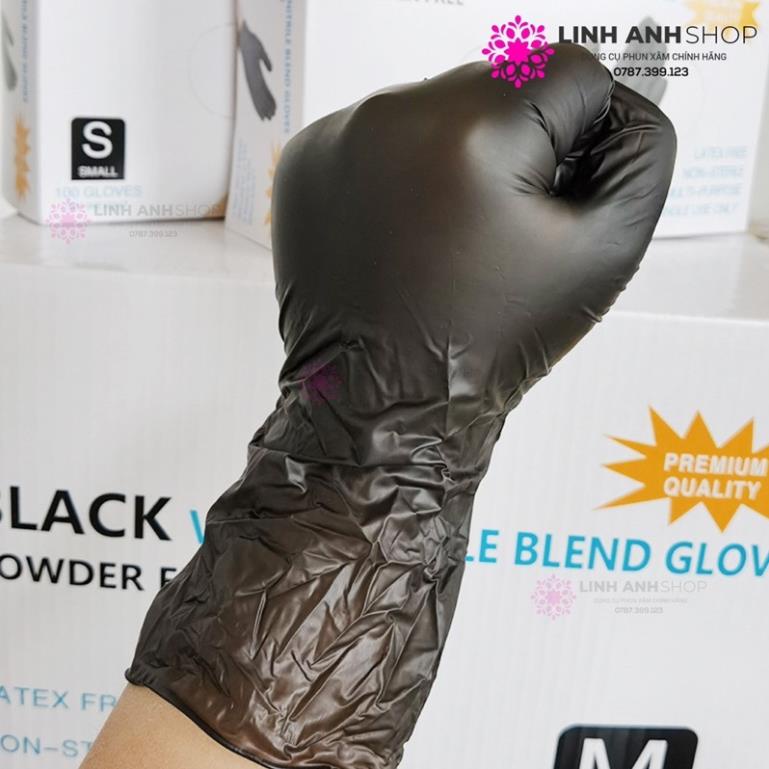 HỘP 100 GĂNG TAY ĐEN NITRILE GLOVES