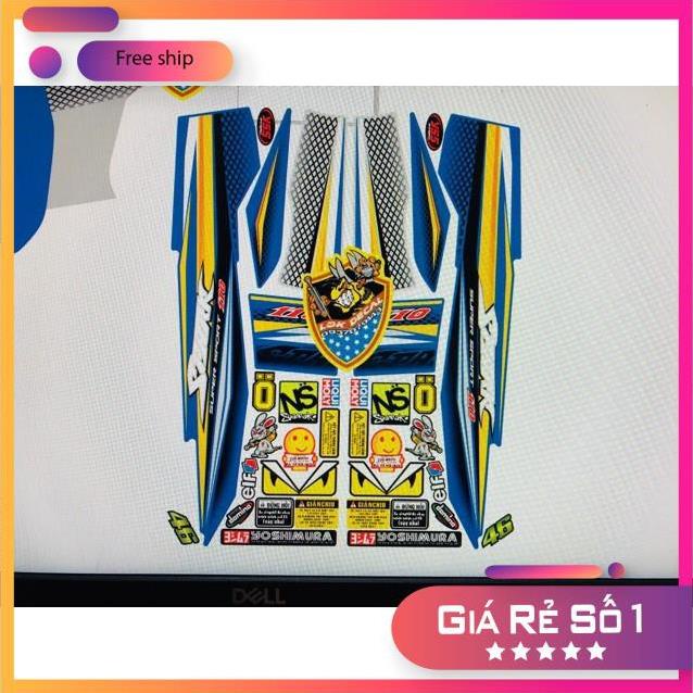 DECAL PVC 5 LỚP CHẤT LƯỢNG CAO Tem rời Sirius dán xe xanh gp