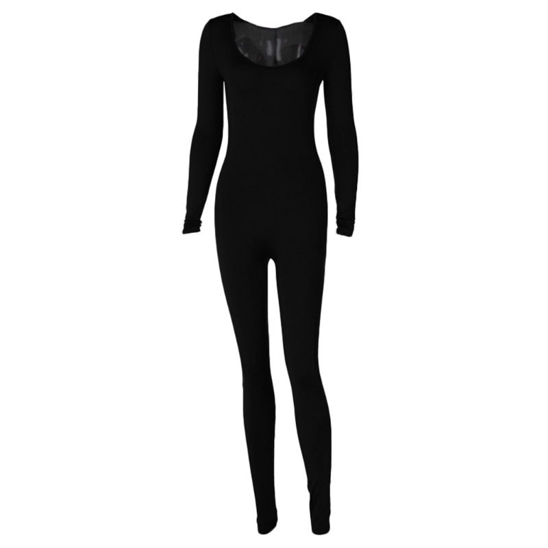 Bộ Áo Liền Quần Tay Dài Màu Sắc Đơn Giản Thời Trang Cho Nữ